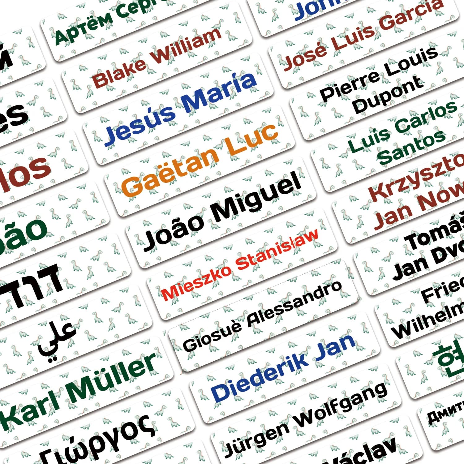 Dinosaurs - Personalized Name Labels Custom Waterproof Stickers Stick on Tag Kids Teacher Parents School Daycare Camp Pack