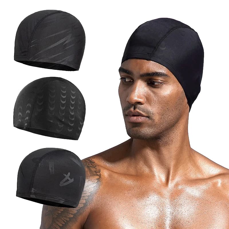 1 piece nylon waterproof swim cap - Elastic ear protection for men, women, family, swimming training, essential accessory