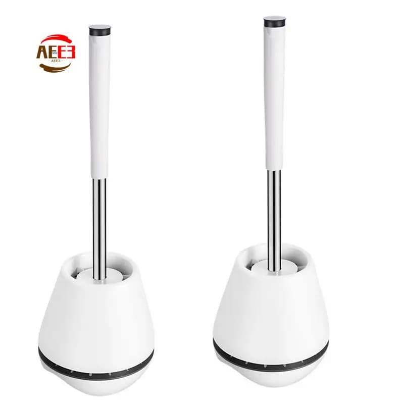 AEE3-2 Set di Spazzole per la Pulizia del WC con Supporto e Setole in Silicone