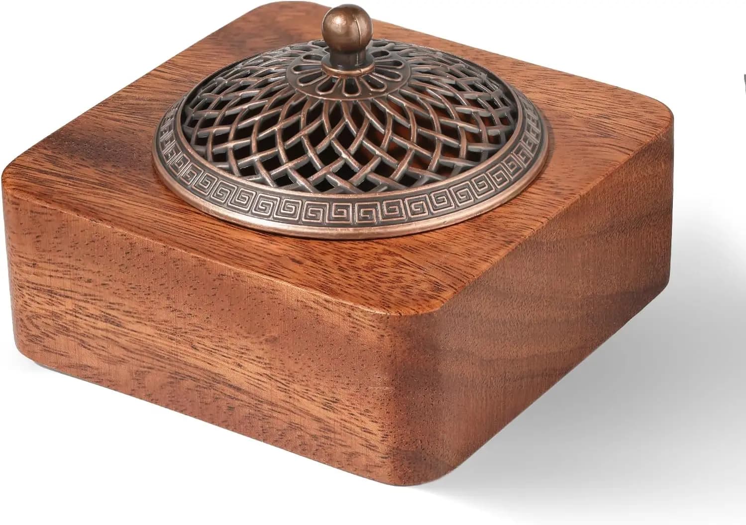 3-in-1 Acacia Wood Incense Burner for Cones, Coils & Sticks - Zen Decor