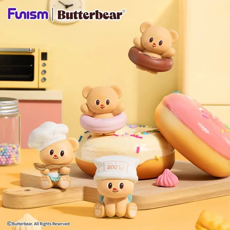FUNISM Butterbear Baked with Love Series Cubby Face Series of fashionable figures with blind boxes, mobile toys models, birthday gifts