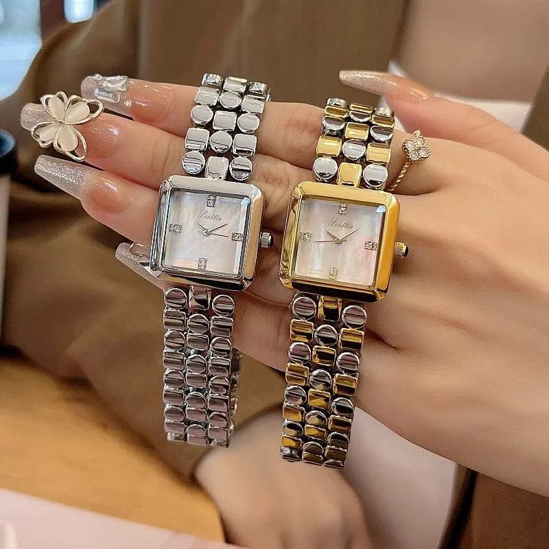 NewTrendyCasual Women'S WatchStylish Ladies' Watch WithSteel BandSquare DialHighQuality Selected TimepiecePerfect Gift For Women