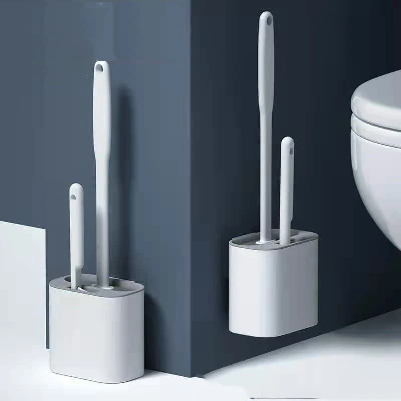 WIKHOSTAR Set di scopino da parete con supporto spazzole in Silicone TPR con setole per strumenti per la pulizia del pavimento accessori per il bagno