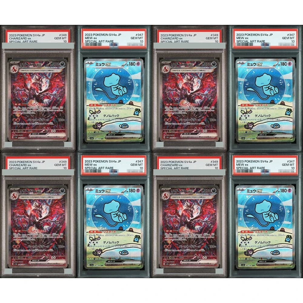2023 Fai da te Proxy Ptcg Carta di raccolta classificata Sv4A Jp Mew Ex Charizard Ex Arte speciale Rara Gemma Mt 10 Carta Etichette olografiche Regalo