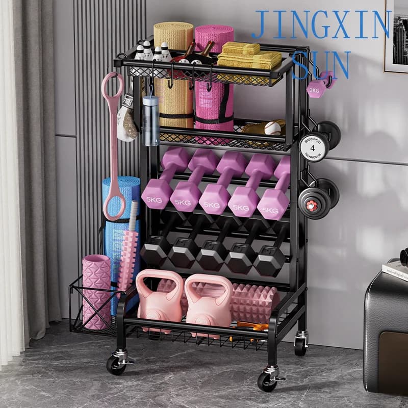 Fitness Equipment Storage Rack Dumbbell Shelf Foam Axis Yoga Mat Storage Basket