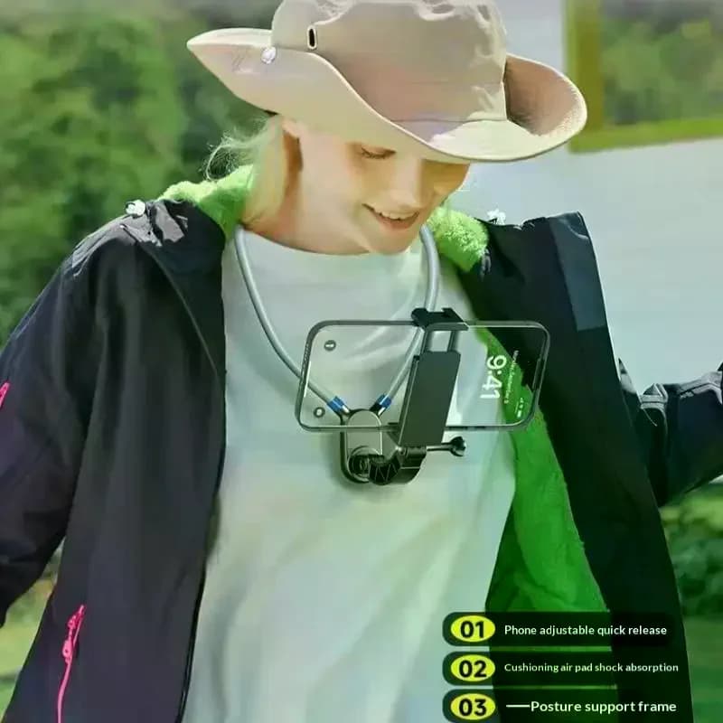 Clip per telefono da collo a mani libere 180 ° Supporto per telefono girevole per accessori per telefoni, per motociclette, auto, biciclette