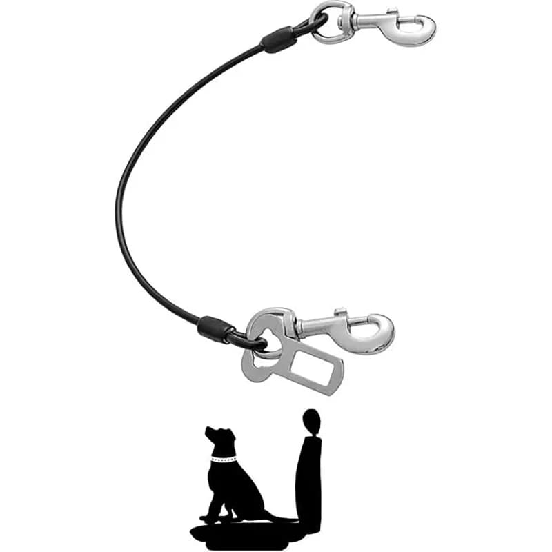 Guinzaglio di sicurezza universale per cani per auto, veicolo per animali domestici, corda metallica anti-morso, cintura di sicurezza per cani, collare di trazione da viaggio, imbracatura