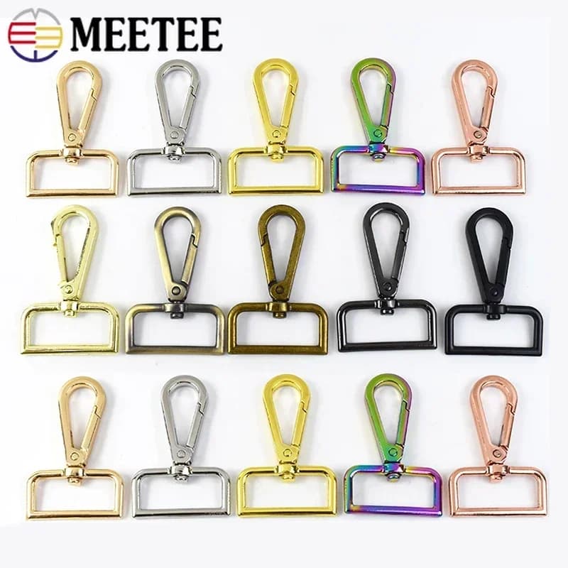 5/10 pz 16-50mm moschettoni in metallo borse cinturino fibbie moschettone chiusura girevole moschettone clip per portachiavi borsa accessori hardware
