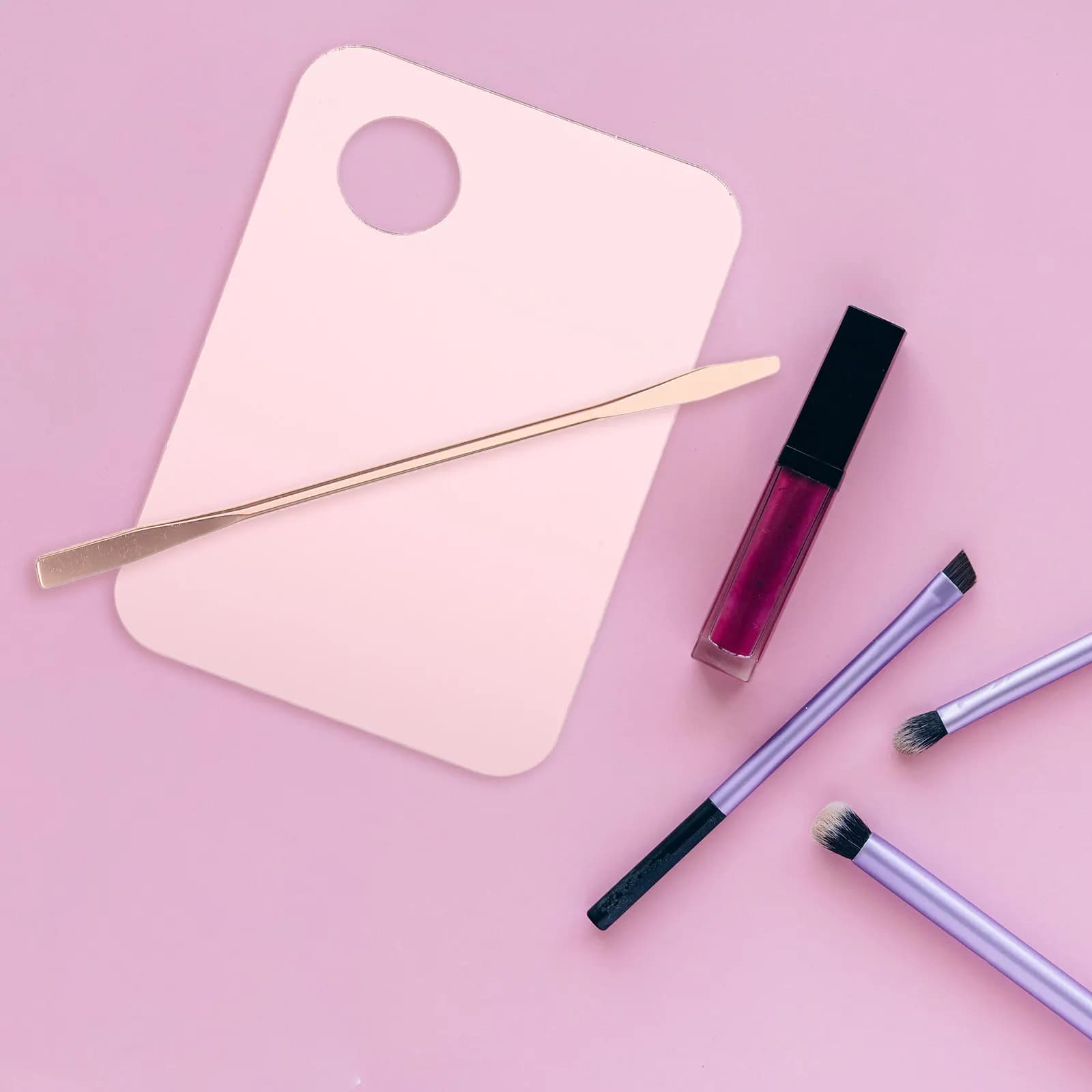 Set of Acrylic and Stainless Steel Makeup Mixing Palettes, Color Mixing Tools Kits and Paintings ♪