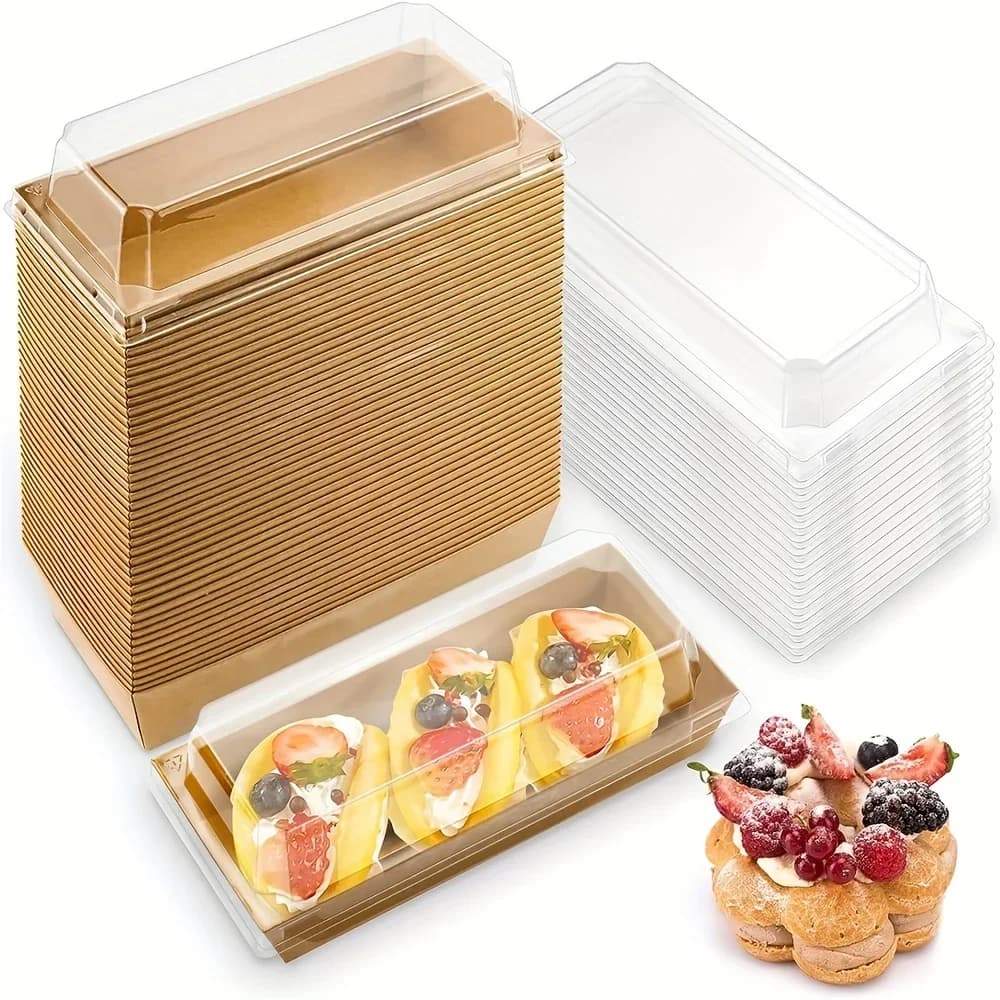 Scatole per salumi di carta usa e getta rettangolari da 50 pezzi Contenitori per alimenti Scatole da forno per torte, biscotti, panini