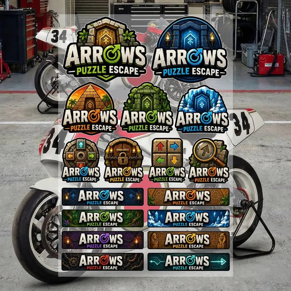 A-R-R-oW-S- Puzzle ES-cA-pe Waterproof Vinyl Stickers for Car Motorcycle Bike Skateboard Laptop Bottle Phone