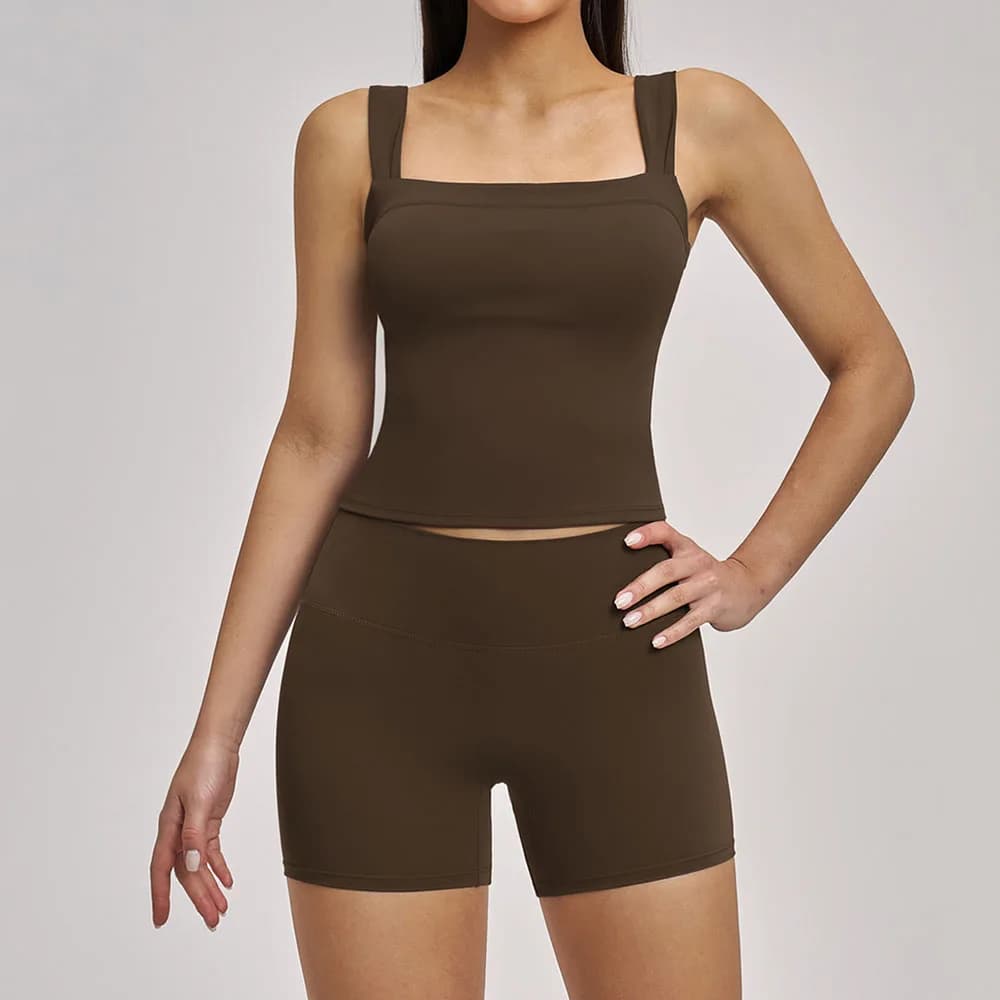 Yoga set 2 pieces for women, cycling shorts, sexy yoga tops, gym shock tops, fitness suits, racing sports clothing and training.