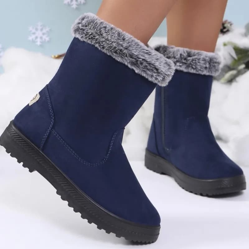 Stivali da donna da neve Scarpe casual Piattaforma da donna Scarpe da donna Stivali alti da donna medi piatti Taglie forti Botas Mujer Stivali da donna invernali