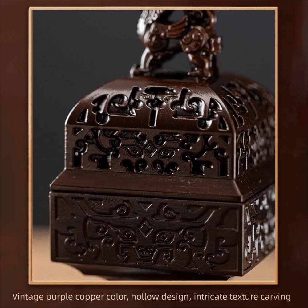 New Square Incense Stick Burner Pi Xiu Hollowed Out Aroma Burner Small Incense Censer Office Decoration