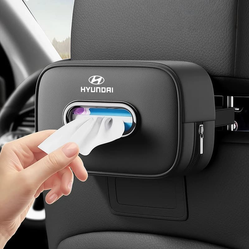 Leather handkerchief for car, multipurpose bag for rear seat for Hyundai Elantra Tucson Genesis Avante Grandeur Sonata Casper Kona