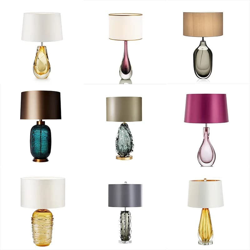 Lampada da Tavolo Artigianale di Design di Alta Gamma con Smalto, per Camera da Letto d'Hotel, Comodino, Luce Notturna Artistica in Vetro Colorato e Cristallo, Lampada da Scrivania per Arredamento Casa