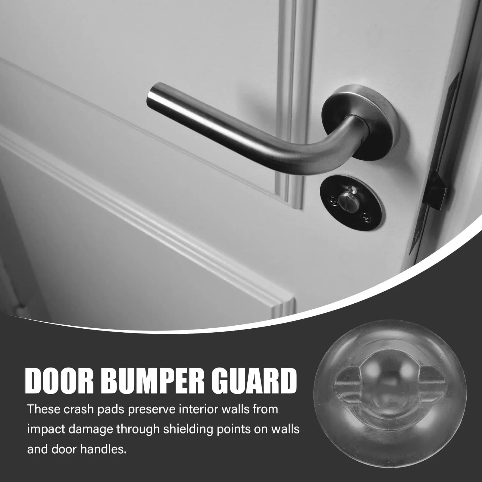 6Pcs Self-Adhesive Door Knob Wall Protector Quiet Bumper Pad for Furniture Walls Cabinets Tables Shock-Absorbent
