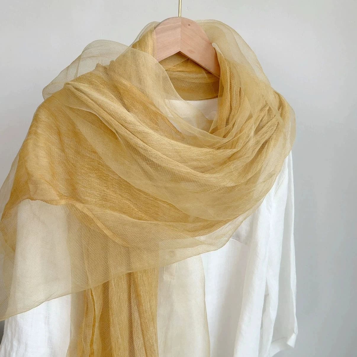 Sciarpa di seta a doppio strato da donna, sottile, elegante, tinta unita, sciarpa di seta alla moda, scialle semplice da donna, sciarpa lunga per signore 60*180 cm
