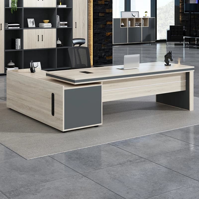 Scrivania Moderna Economica per Studio e Gaming, Set con Ampio Spazio di Archiviazione in Legno, Scrivania Direzionale per Computer, Mesa Para Computador Ornamentale