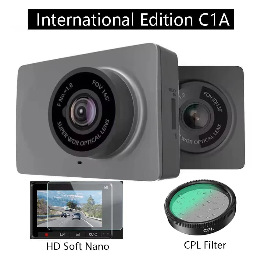 Xiao YI Smart Dash Cam for Car with 2.7 Full HD 1080P and Night Vision, International English Version