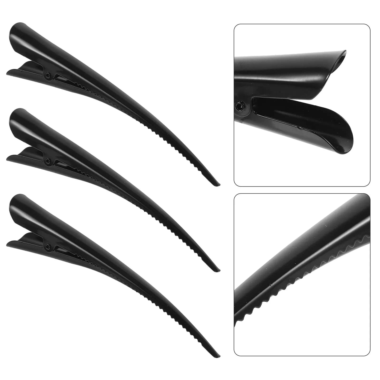 3 Pcs Hair Accessories Alligator Clips Metal Black Barrettes Wedding Adult