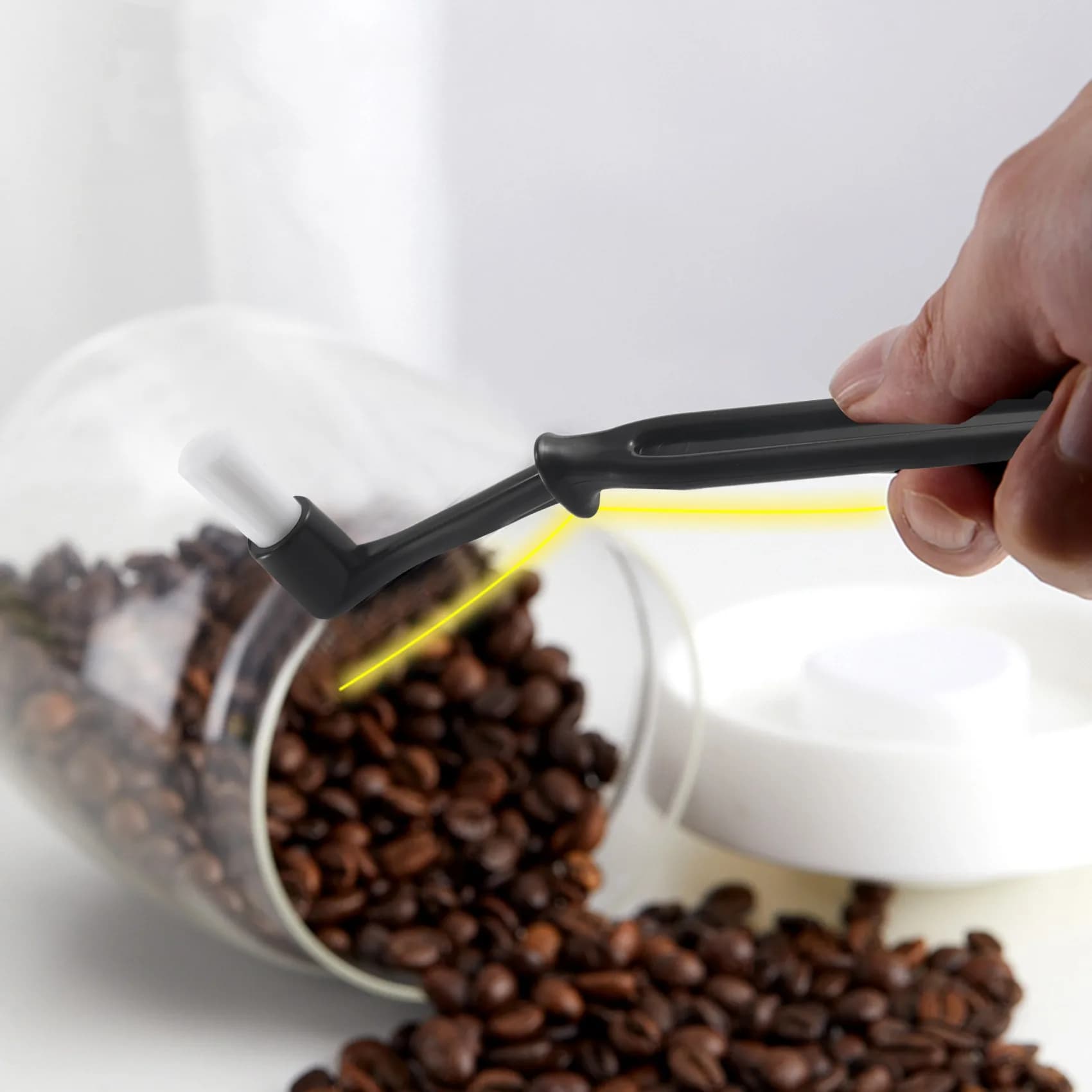 BAAJ-4 Pcs Coffee Machine Cleaning Set Coffee Grinder Brush Coffee Machine Group Head Cleaning Brush
