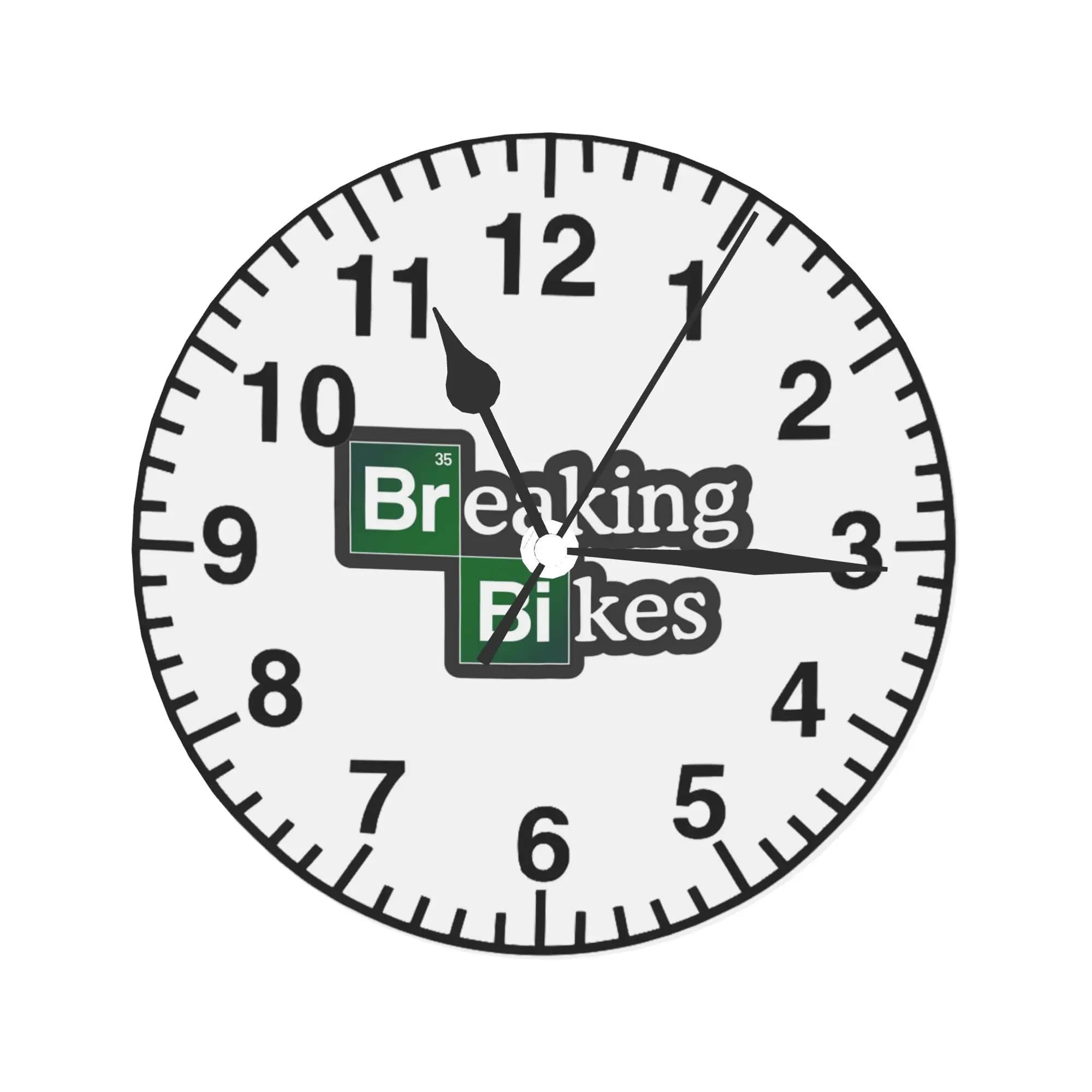 Breaking Bikes Wall Clock Room Decoration Quiet round watch for bedroom Living room Kitchen Home