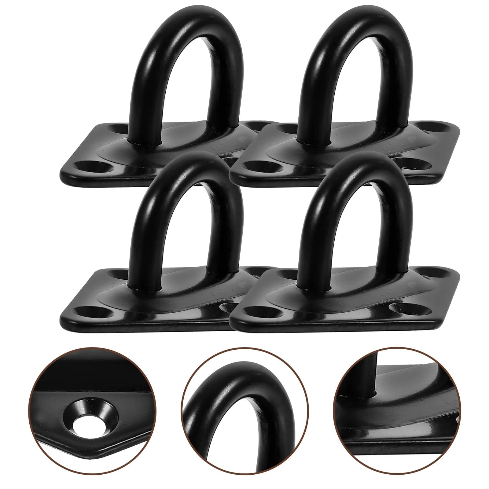 Stainless Steel 4 Pcs Pad Eye Plate Hook Ceiling Wall Mounted U Shaped Ring Heavy Load Fixing Hardware Fastener