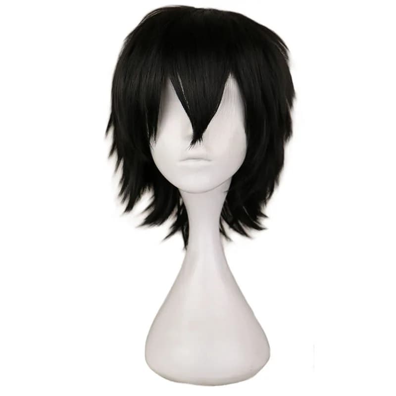 Cosplay short wig with fringe for man, synthetic hair, Anime costume, Halloween wigs, black, white, purple, blonde, red