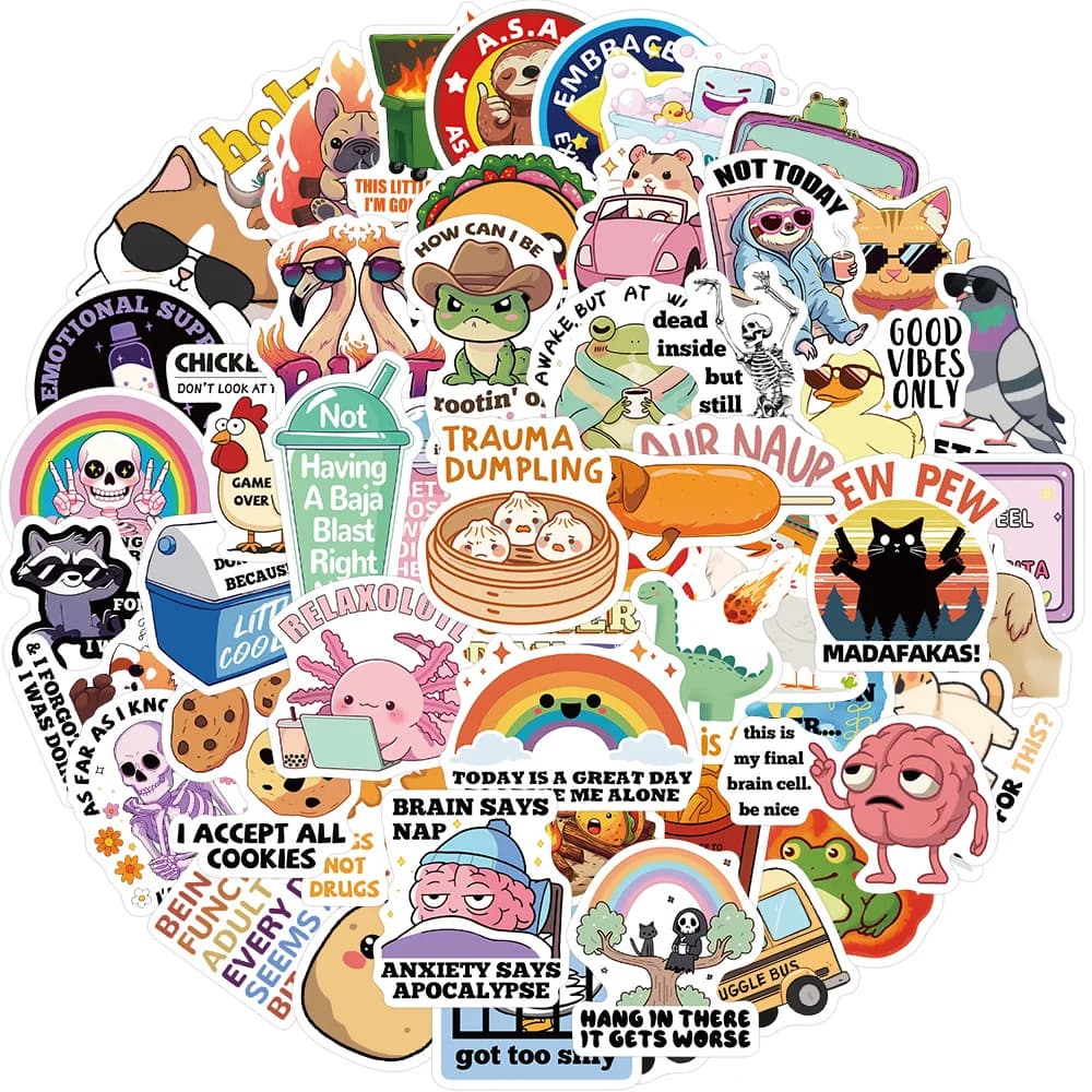 55PCS/Delulu is the Solulu sticker decoration guitar phone case DIY laptop suitcase tablet motorcycle waterproof sticker toy