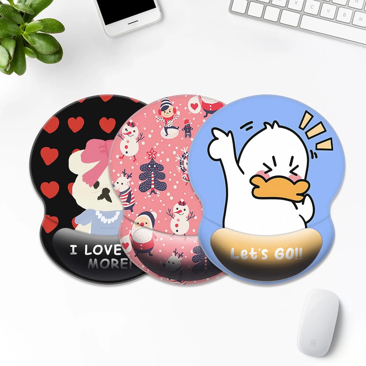 1pc Lovely Cartoon Animal Mouse Pad polso ergonomico morbido antiscivolo supporto per poggiapolsi tappetino per Mouse per Computer per regalo per PC da ufficio