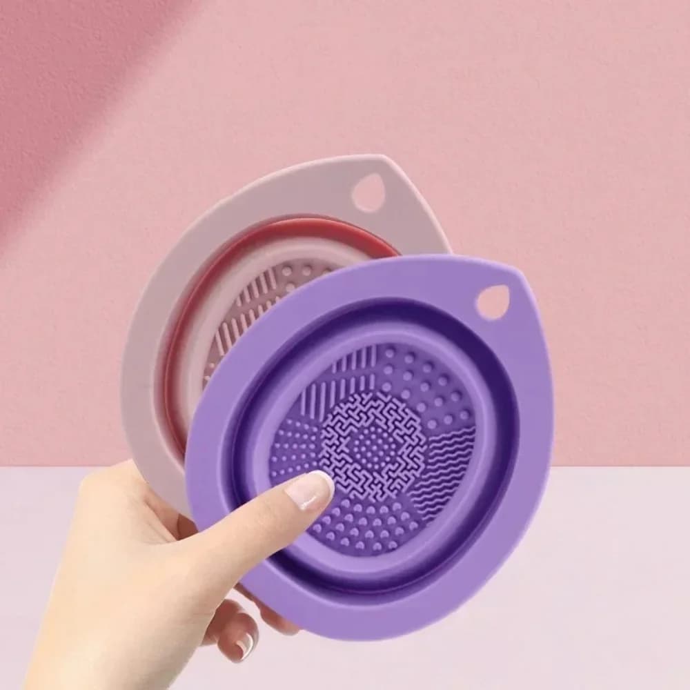 Silicone Washing Soft Mat Beauty Tools Makeup Brush Cleaner Folding Powder Puff Cleaning Bowl Eyeshadow Brushes Scrubber Box