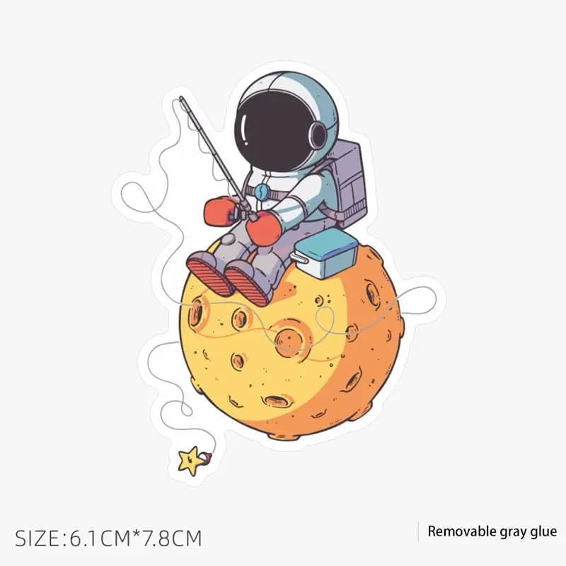 Cute Cosmonaut Pattern decalcomanie adesivo impermeabile in PVC creativo per Laptop Computer notebook portabagagli adesivi in vinile 6.1*7.8cm