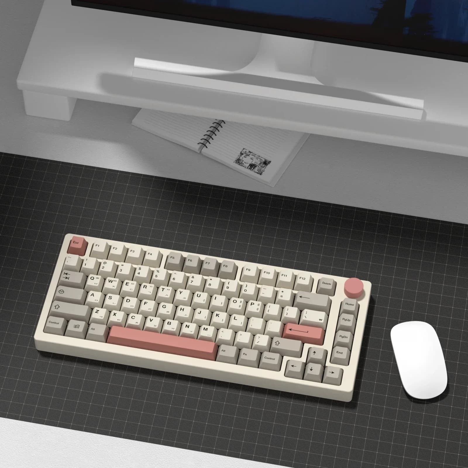 KBDiy Coreano 9009 Copritasti Cherry Profilo PBT Keycap per Tastiera Meccanica Gaming per MX Interruttori Mad 60he Ak820 Pro Mad 68he