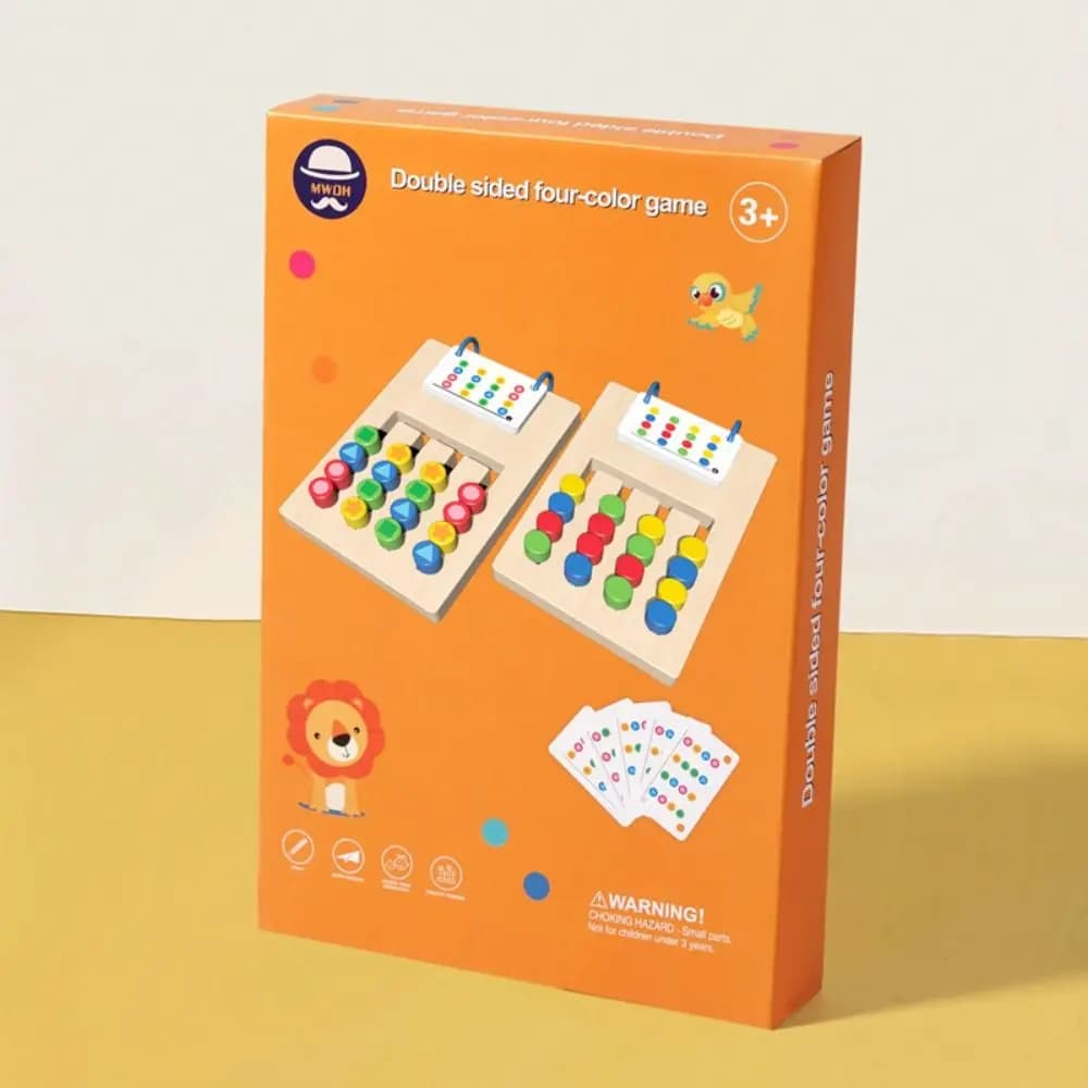 Gioco di abbinamento colori a 4 colori Montessori Pensiero in legno Sviluppa giocattoli Formazione Illuminismo Abilità motoria fine