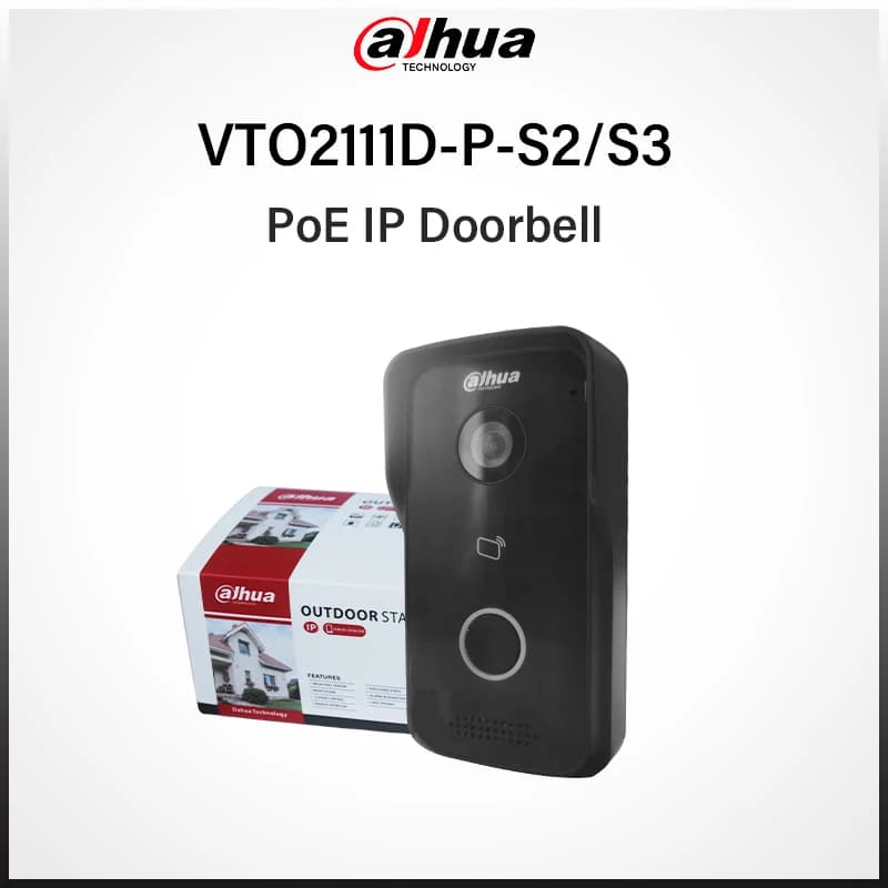Videocitofono Dahua 1080P 2MP PoE per esterni con controllo di 2 serrature, HD, IR automatico, sblocco tramite app, digitale completo VTO VTO2111D-P-S2/S3