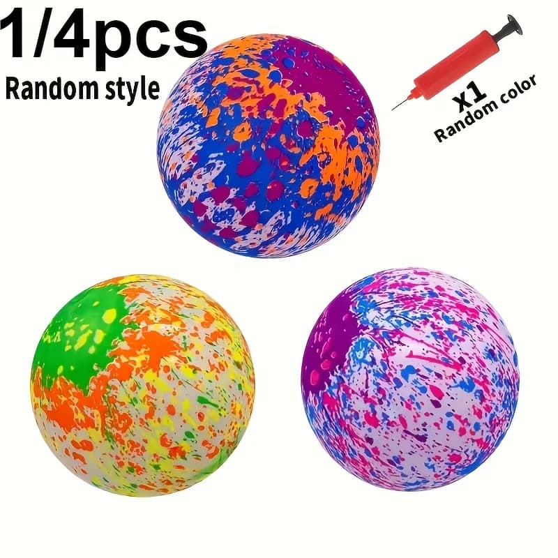 Beach Volley Inflatable PVC Balloons Resistent - Vibrant Design with Effect Paint Sketches, Assorted Colors, Summer Fun in Pool and Beach