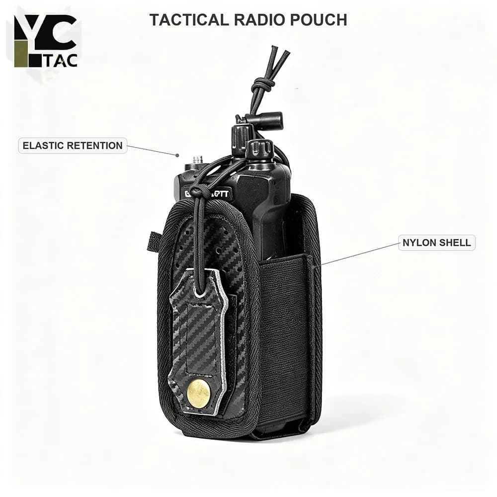 YCTAC Universal Walkie Talkie Pouch Tactical Radio Case Quick Release Multifunctional Camo Accessory Pouch for Airsoft Hunting