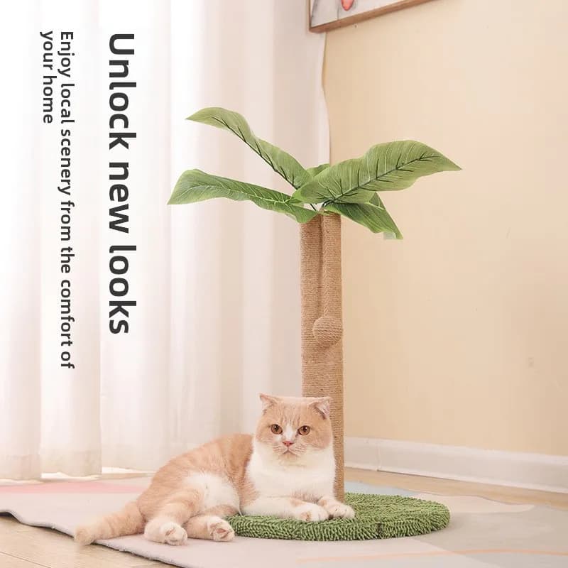CXX Coconut Tree Cat Scratching Post Climbing Frame with Nest Sisal Scratching Board Jump Platform Cat Nest Cat Toy