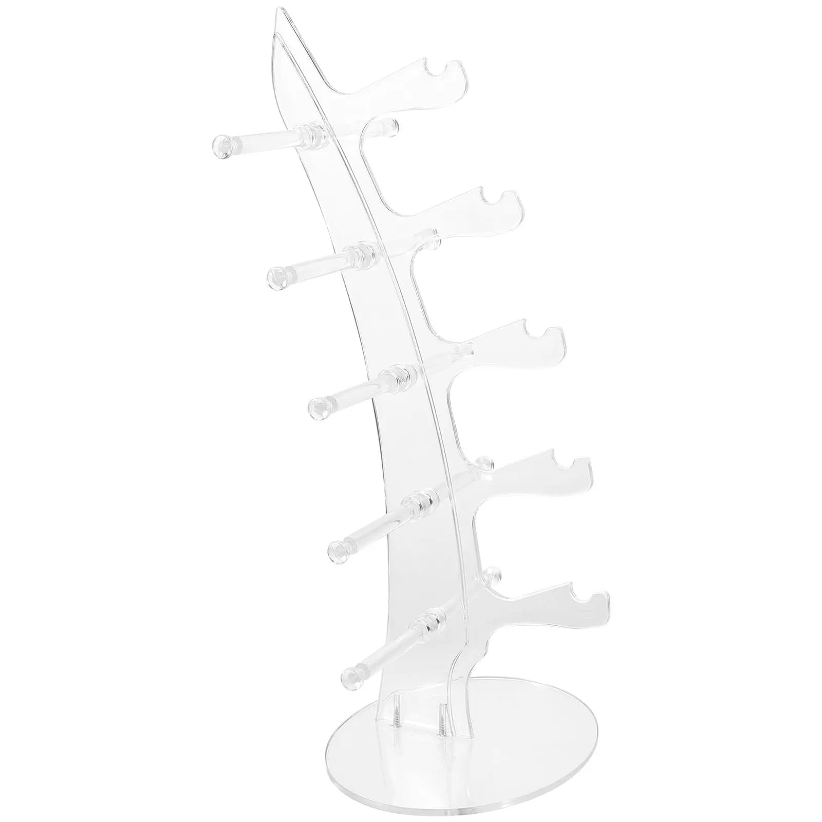 Sturdy Acrylic Glasses Display Stand Multi-Tier Sunglasses Holder Rack for Eyeglasses Ski Goggles Organizer Compact Desktop