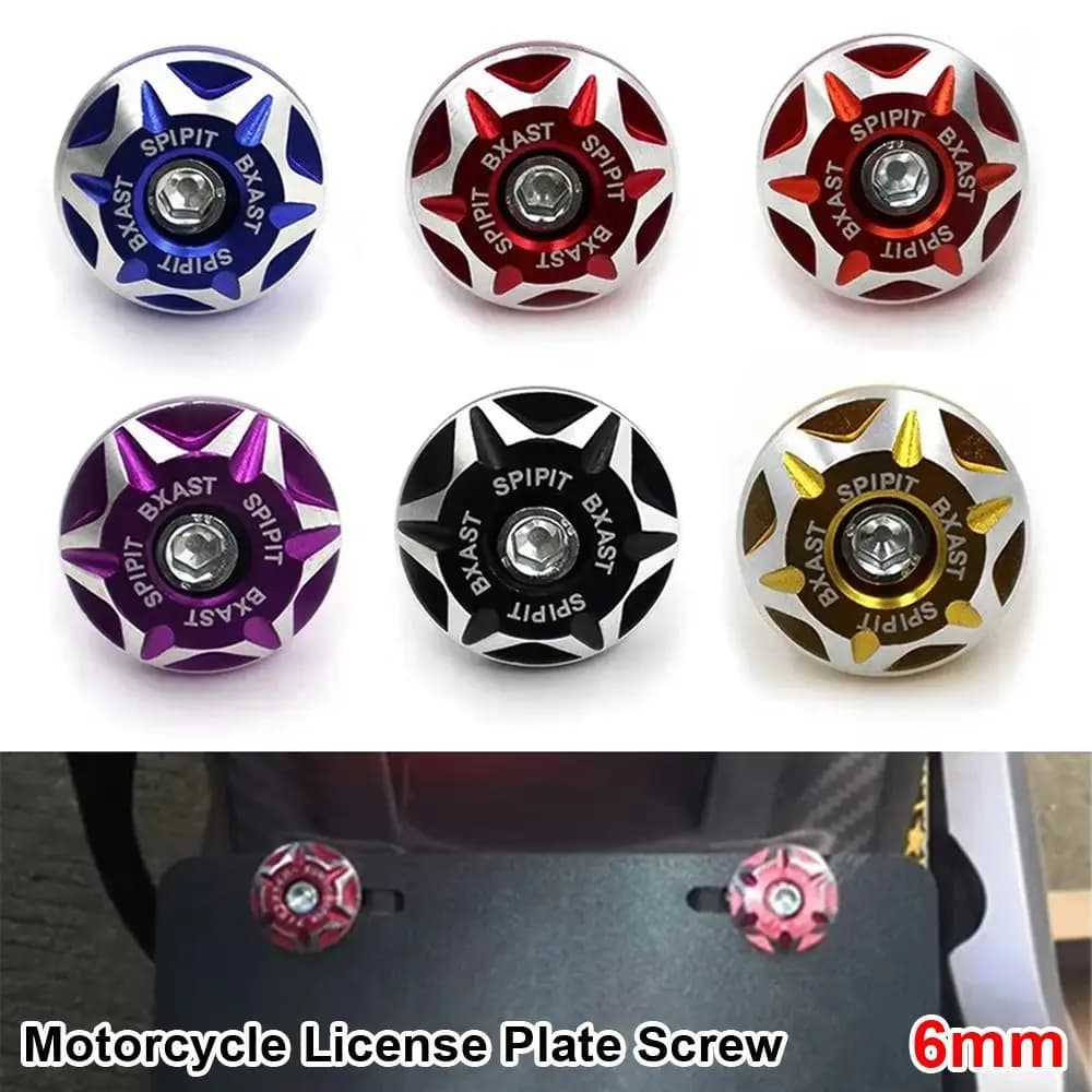 1 Pezzo Viti per Targa con Fori da 6mm in Lega di Alluminio CNC, Copertura per Moto Elettrica, Vite per Moto, Accessori per Scooter