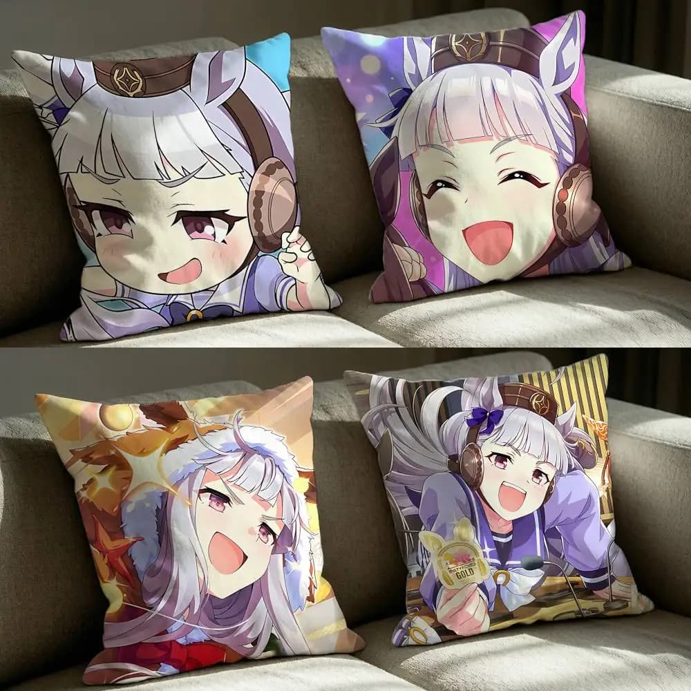 G-Gold Ship From U-Uma Musume Square Sofa Pillow Cover Solid Color Living Room Home Decor Cushion Case