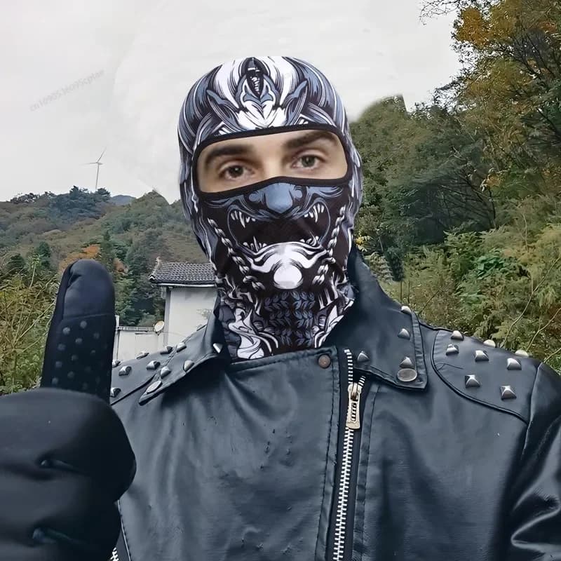 Tactical Walk-through Skull Full Cover Hat Motorcycle Mask Cycling Head Caccia Head Ghetta for neck Man Bicycle helmet