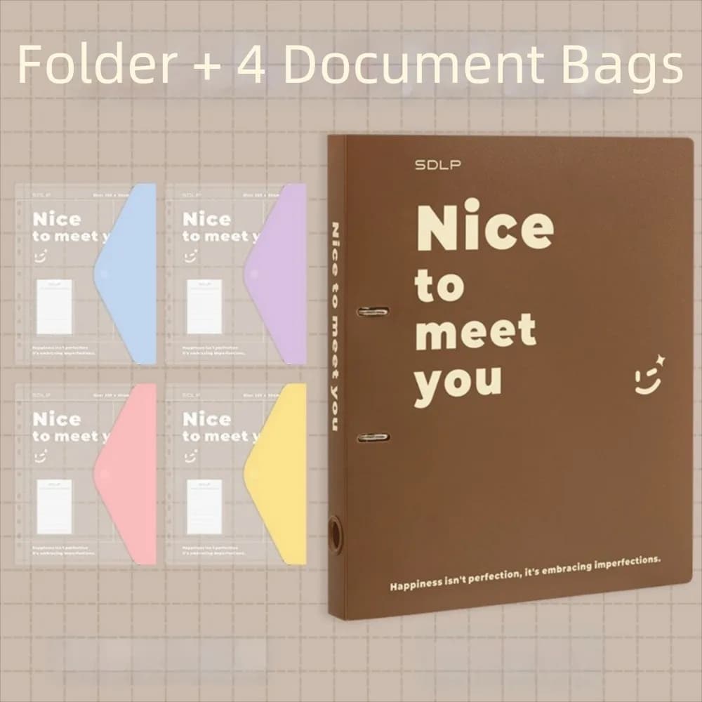 Practical PP Loose Leaf File Bag Set Detachable Large Capacity 2 Hole Binder Folders Waterproof Test Paper Storage Clip Students