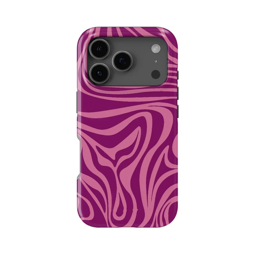 Luxury Clmj rose red curve Phone Case for iPhone 17 16e 16 15 14 13 12 11 X XS XR XSMAX 7 8 Air Pro Max Plus Double-layer Cover