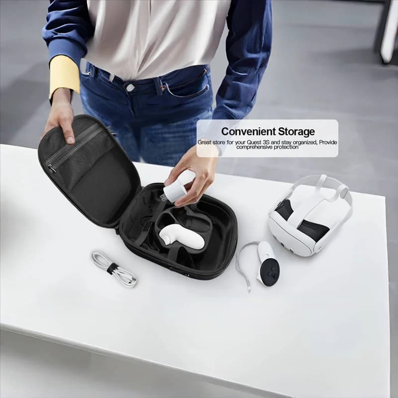 A52T Carrying Case For Meta Quest 3S VR Gaming Headset Controller Travel Carry Case Bag For Oculus Quest 3S VR Accessories