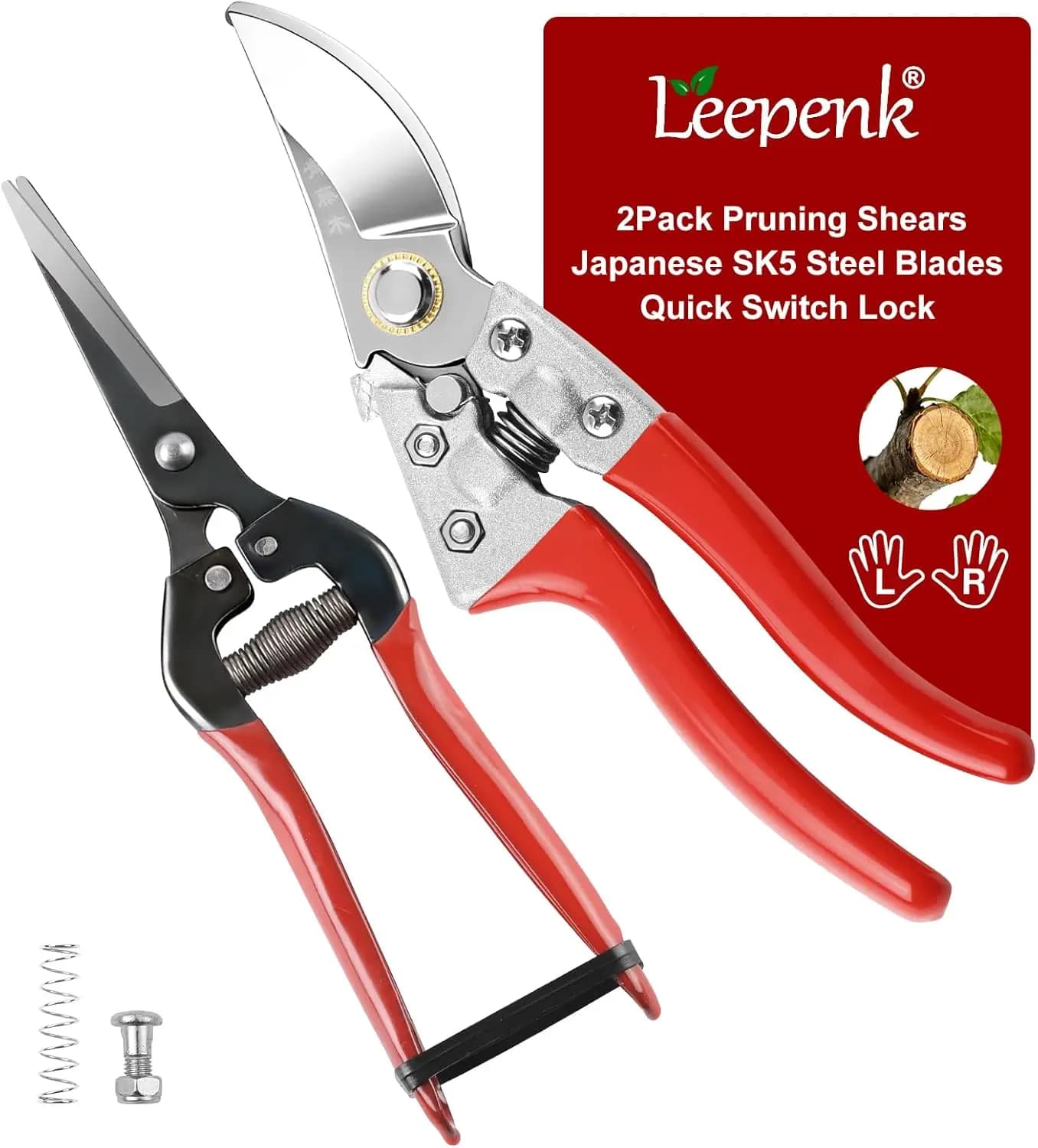 Professional Power Scissors Set with Japanese Steel Blade SK5, Shears Gardening and Potting Trees