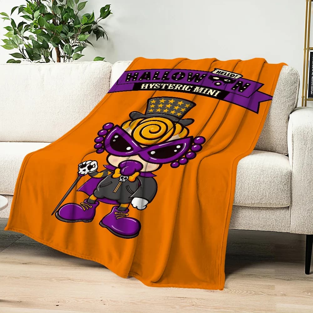Halloween Cute Cartoon Flannel Warm Soft H-Hysteric Plush Blanket Sofa M-Mini Living Room Hogar Office Bedroom Travel Gift Home