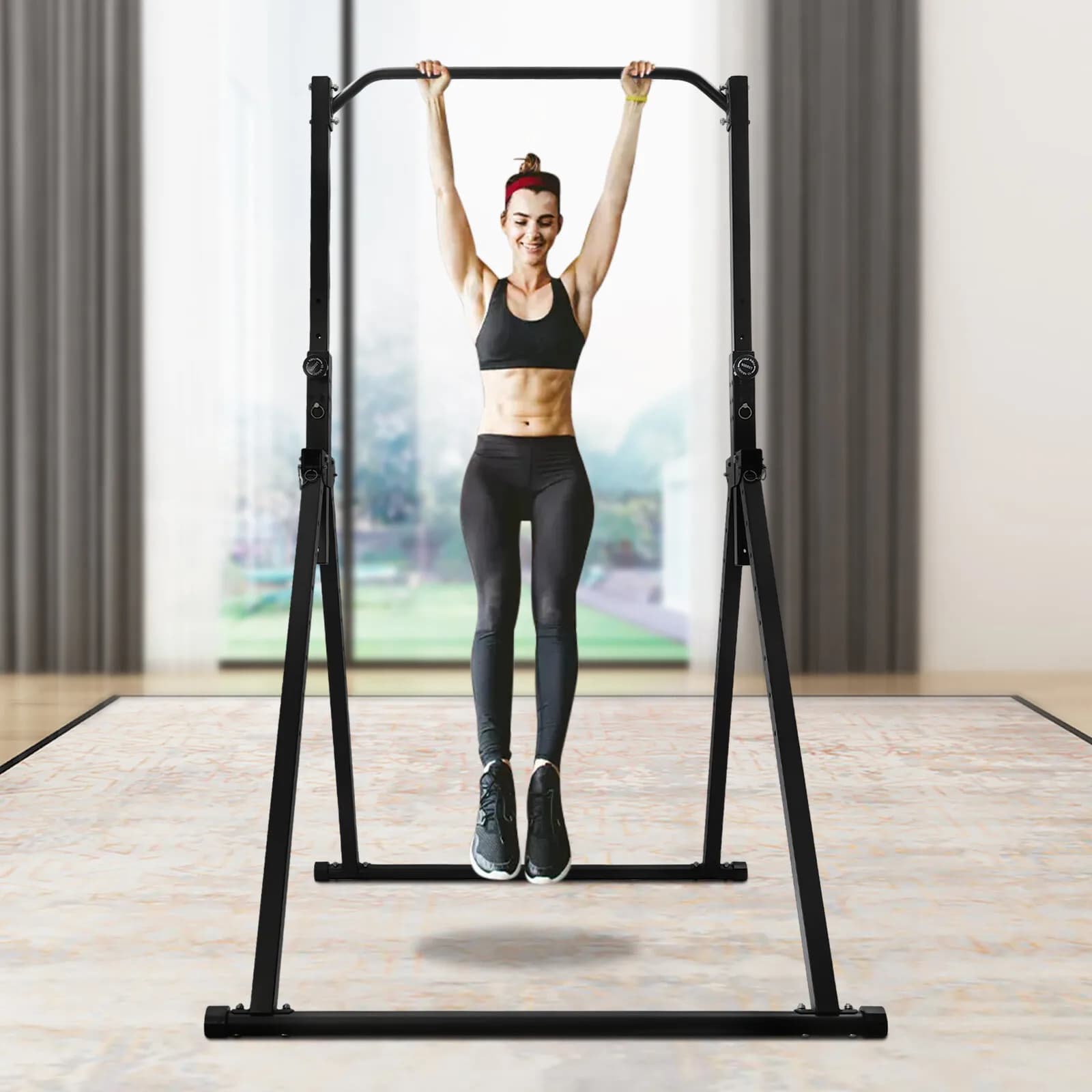 Pull Up Bar Power Tower Dip Station for home gym workout adjustable for heavy loads