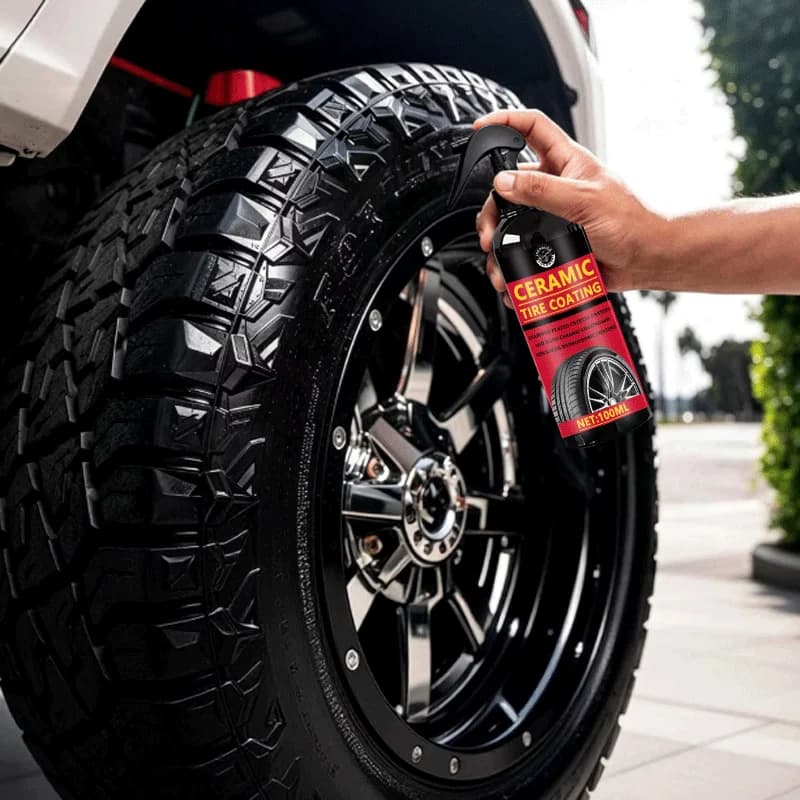 Ceramic Tire Coating Shine Spray Tyre Gloss Plastic Rubber Wheel Restorer Long Lasting Hydrophobic Cleaner Seal Wax